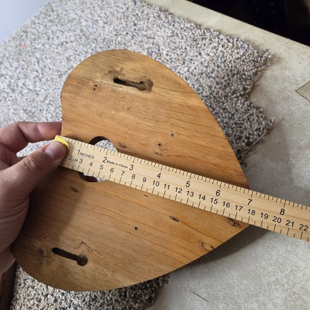 Vintage wooden heart shaped shelf with Heart Cut Out set Of two